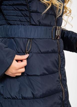 Куртка жіноча зимова колір темно-синій5 фото