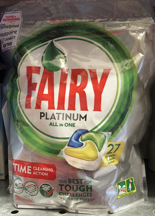 Капсули для посудомийної машини fairy platinum all in one