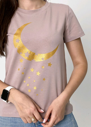 Жіноча футболка з принтом, місяць4 фото