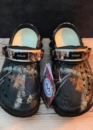 Крокс екхо клог чорні камуфляжні crocs echo clog realtree edge black