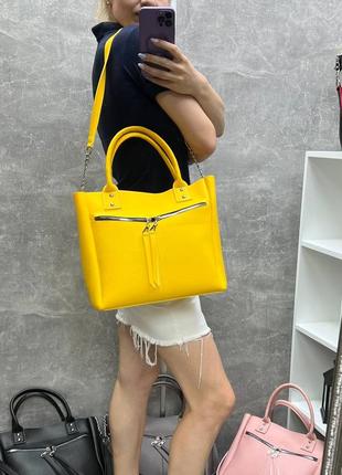 Женская стильная и качественная сумка из эко кожи капучино6 фото