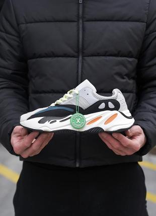 Мужские кроссовки серые с синим adidas yeezy 700 boost grey6 фото