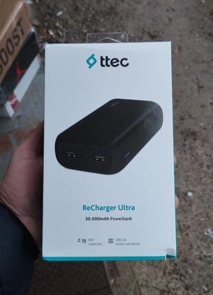 Повербанк powerbank ttec recharge ultra 30000mah оригінал1 фото