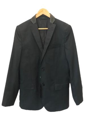 Пиджак блейзер с кожаным воротником j. lindeberg