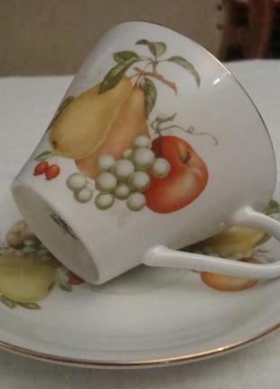 Чайная двойка фрукты фарфор старый китай для европы