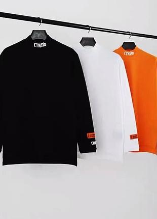 Лонгслив heron preston стиль черная водолазка