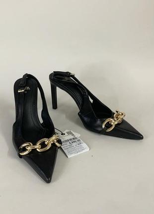 Босоножки кожаные zara р.38(24,5см)2 фото