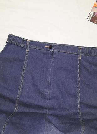 Юбка джинсовая размер 50 / 16 стрейчевая миди6 фото