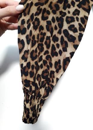 Довге натуральне віскозне плаття сукня леопардовий принт довгий рукав h&m6 фото