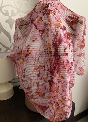 Хустка гофрированный платок  шифон рожевий2 фото