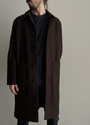 Weekday wool coat оверсайз стильне пальто вовна шерсть оригінал коричневе нове гарне довге преміум тепле стьобане утеплене oversized1 фото