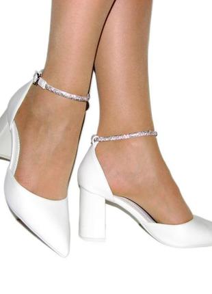 Белые свадебные туфли маленький размер 33 34 35 36 37 размер