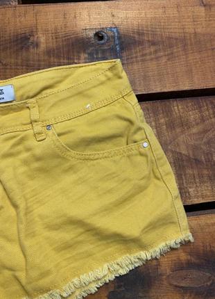 Жіночі короткі бавовняні джинсові шорти denim co (денім ко мрр ідеал оригінал жовті)6 фото