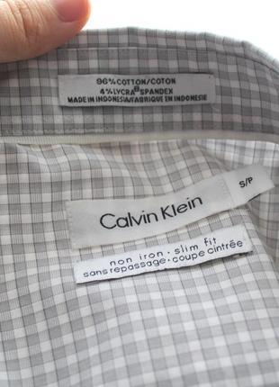 Cерая бавонная рубашка в клетку от calvin klein, оригинал2 фото