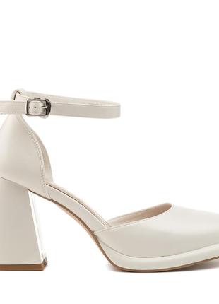 Туфли женские белые на каблуке 2398т-а2 фото
