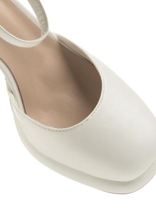 Туфлі жіночі білі на каблуці 2398т-а6 фото