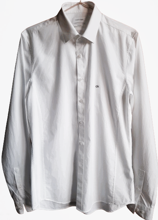 Стильная белая рубашка calvin klein р. 39 - 15 - 1/2