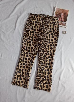 Укороченные леопардовые брюки2 фото