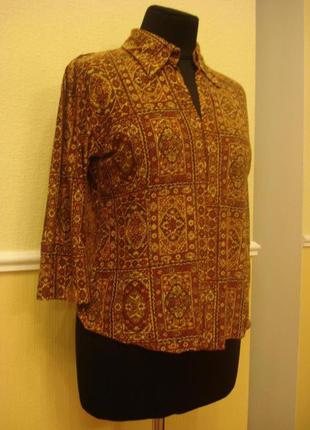 Трикотажна блузка з коміром і рукавом 3\4