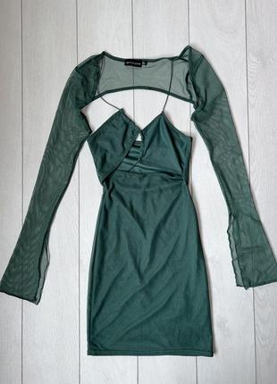 Сукня міні в сітку мини платье в сетку 🍃prettylittlething🍃1 фото