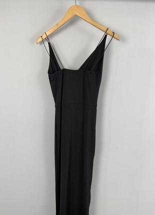 Ідеальна чорна вечірня сукня на тонких бретельках із розрізом missguided2 фото
