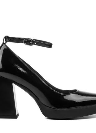 Туфли женские черные на каблуке 2411т2 фото