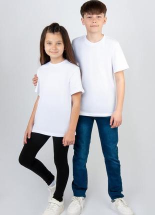 Базовая однотонная футболка подростковая белая, серая, черная3 фото