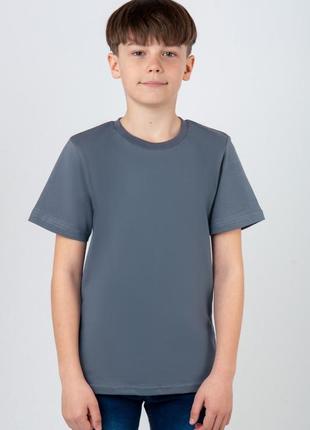 Базовая однотонная футболка подростковая белая, серая, черная4 фото