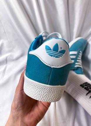 Женские adidas gazelle blue green4 фото