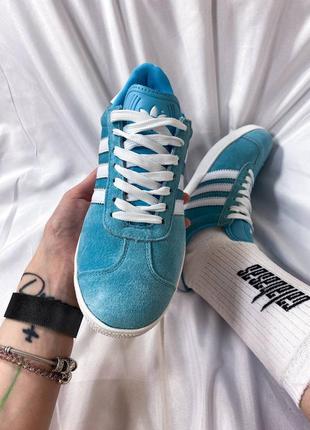 Жіночі adidas gazelle blue green5 фото