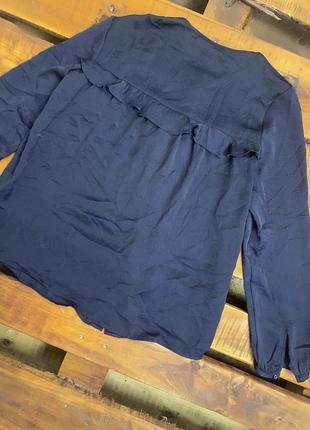 Женская блуза с оборками mango (манго хс-срр идеал оригинал синяя)2 фото