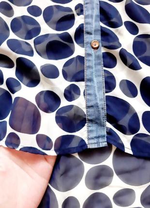 Шифоновая блуза с джинсовой вставкой новая турция  размер м2 фото