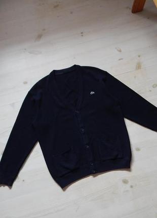 Кофта светр кардиган vintage lacoste wool cardigan sweater1 фото