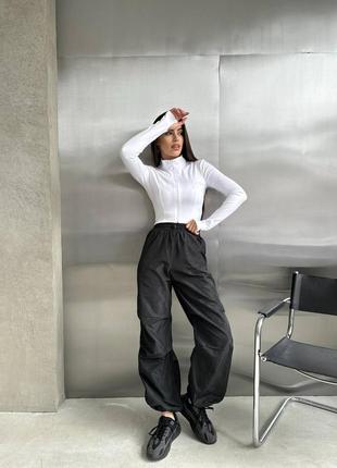 Женский костюм ( кофта + брюки) кофта-микродайвинг, штаны-пластовка  🔹размеры: 42-44, 46-48, белый, черный, графит9 фото