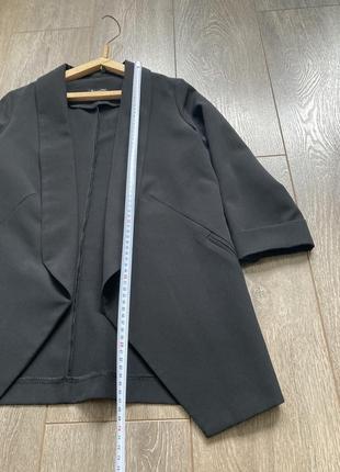 S/m новый черный легкий костюмный жакет пиджак с асимметричным низом без застежки6 фото