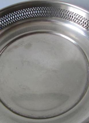 Блюдо silver plate италия. на лапах. d- 20 см.4 фото