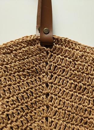 Плетеная сумка шоппер из рафии4 фото