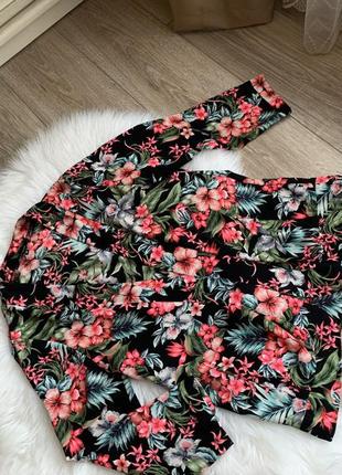 Пиджак, жакет, кофта, легкая накидка с цветочным принтом s-m5 фото
