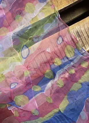 Жіночий смугастий шарфік у горошок daxon (даксон ідеал оригінал різнокольоровий)3 фото