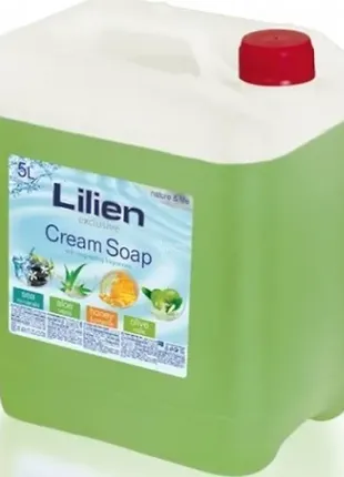 "lilien - рідке крем-мило aloe vera / olive milk/ sea minerals/ honey  5000ml"1 фото