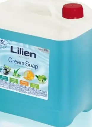 "lilien - рідке крем-мило aloe vera / olive milk/ sea minerals/ honey  5000ml"4 фото