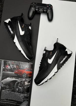 Мужские кроссовки nike air max 90 surplus new black white2 фото