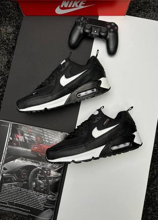 Мужские кроссовки nike air max 90 surplus new black white4 фото