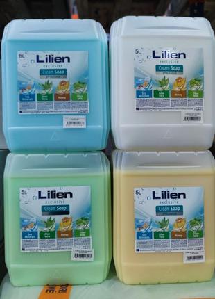 "lilien - рідке крем-мило aloe vera / olive milk/ sea minerals/ honey  5000ml"5 фото