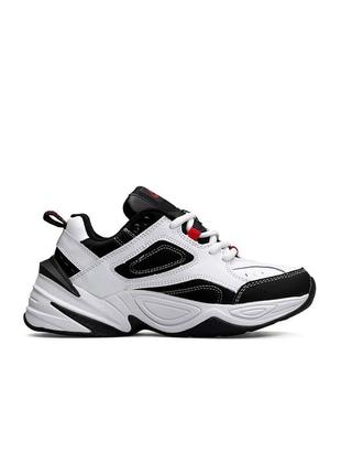 Жіночі кросівки nike m2k tekno 
black white red9 фото