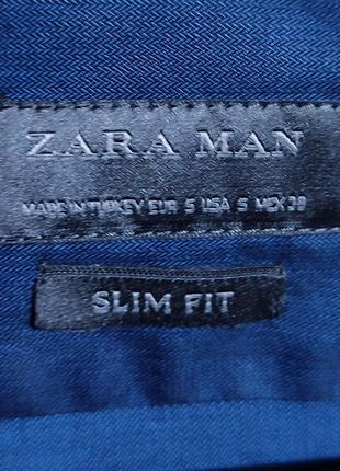 Zara man slim fit чоловіча сорочка синього кольору, розмір s3 фото