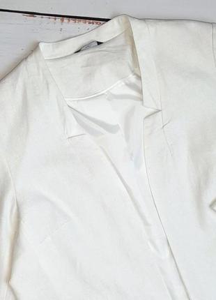 1+1=3 белый женский льняной пиджак жакет m&amp;co, размер 46 - 483 фото