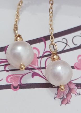 Срібні сережки трансформери з натуральними перлами та рожевим перламутром9 фото