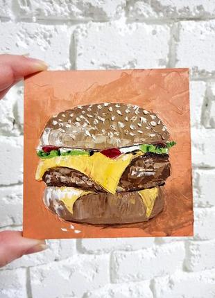 Їжі маленька картинка олійна мініатюрна живопис мастихіном