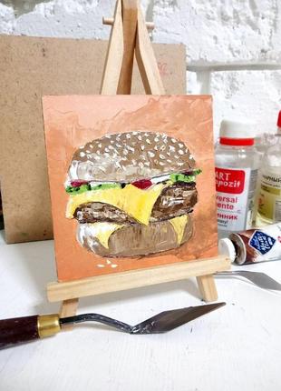 Їжі маленька картинка олійна мініатюрна живопис мастихіном